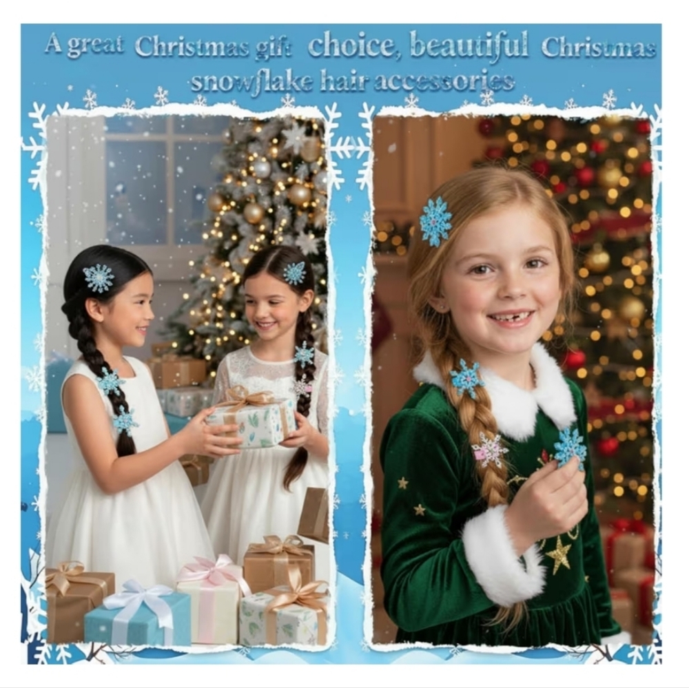 30 Pcs Sparkly Snowflake Hair Clips - Picture 5 of 12